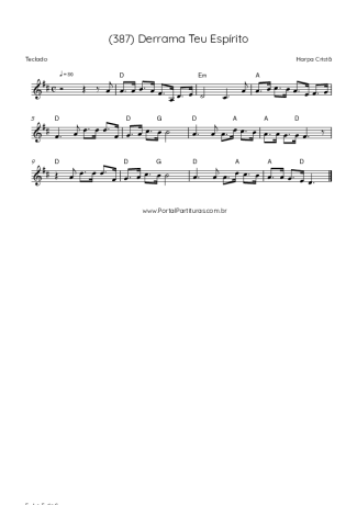 Harpa Cristã (387) Derrama Teu Espírito score for Keyboard
