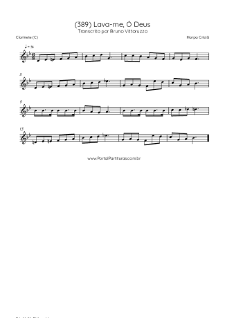 Harpa Cristã (389) Lava-me, Ó Deus score for Clarinet (C)