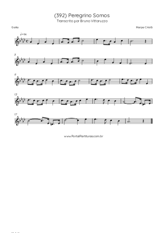 Harpa Cristã (392) Peregrino Somos score for Harmonica