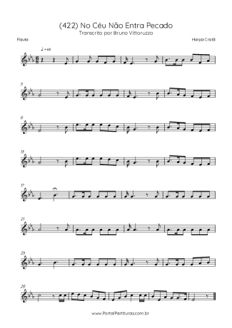 Harpa Cristã (422) No Céu Não Entra Pecado score for Flute