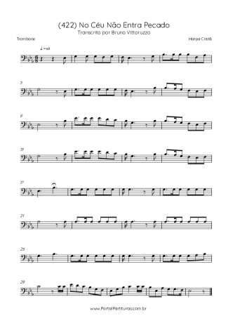 Harpa Cristã (422) No Céu Não Entra Pecado score for Trombone