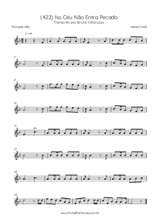Harpa Cristã (422) No Céu Não Entra Pecado score for Trumpet