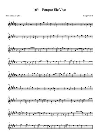 Harpa Cristã Porque Ele Vive (163) score for Alto Saxophone