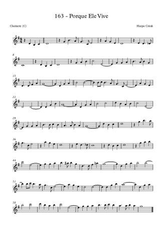 Harpa Cristã Porque Ele Vive (163) score for Clarinet (C)