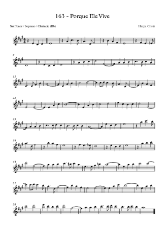 Harpa Cristã Porque Ele Vive (163) score for Tenor Saxophone Soprano (Bb)