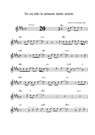 Hebert Vianna Se Eu Não Te Amasse Tanto Assim score for Tenor Saxophone Soprano (Bb)