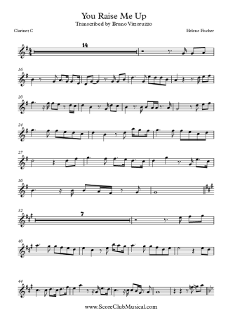 Helene Fischer You Raise Me Up score for Clarinet (C)