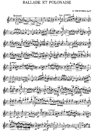 Henri Vieuxtemps Ballade et Polonaise score for Violin