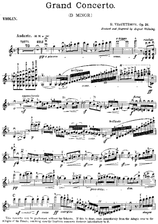 Henri Vieuxtemps Concerto 4 score for Violin