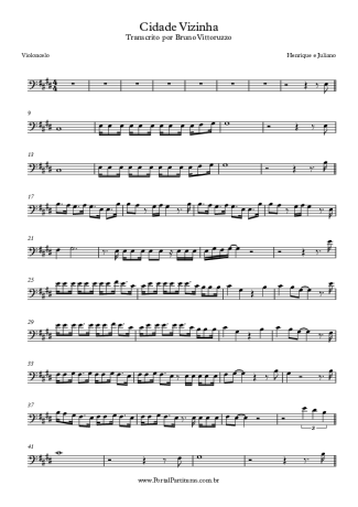 Henrique e Juliano Cidade Vizinha score for Cello