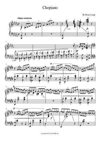 Henry Lange Chopiano score for Piano