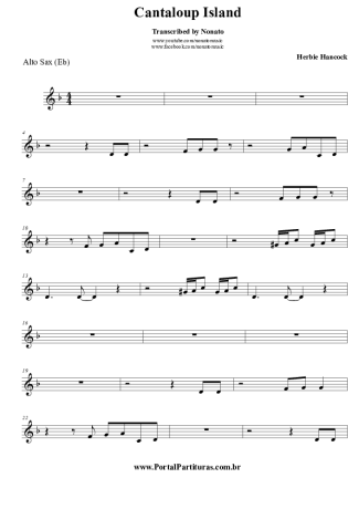 Herbie Hancock Cantaloup Island score for Alto Saxophone