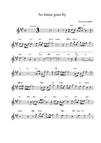 Herman Hupfeld  score for Alto Saxophone