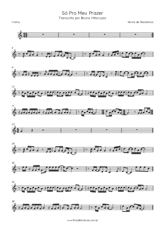 Heróis da Resistência Só Pro Meu Prazer score for Violin