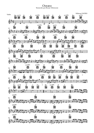 Hillsong United Oceans score for Acoustic Guitar