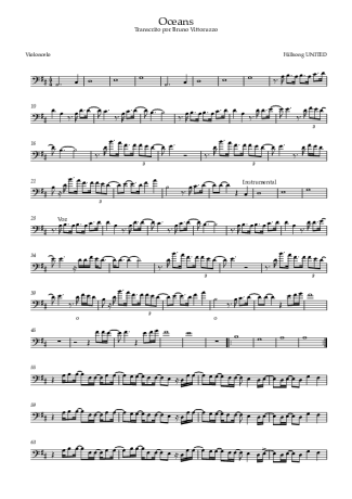 Hillsong United Oceans score for Cello
