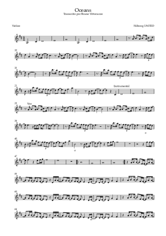 Hillsong United Oceans score for Violin