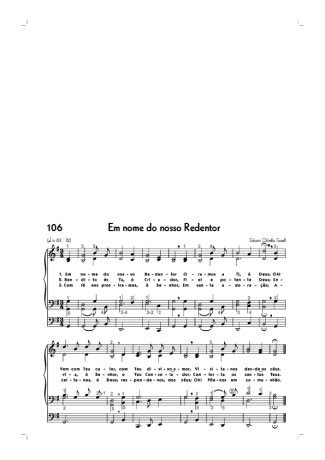 Hinário CCB (106) Em Nome Do Nosso Redentor score for Organ