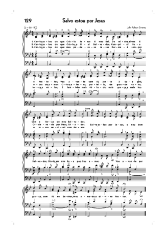 Hinário CCB (129) Salvo Estou Por Jesus score for Organ