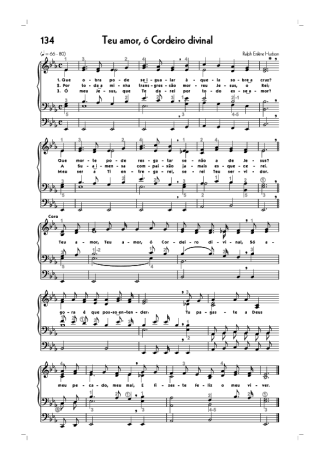 Hinário CCB (134) Teu Amor Ó Cordeiro Divinal score for Organ