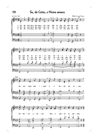 Hinário CCB (151) Se De Cristo O Nome Amares score for Organ