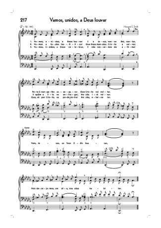 Hinário CCB (217) Vamos Unidos A Deus Louvar score for Organ