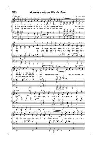 Hinário CCB (233) Avante Santos E Fiéis De Deus score for Organ