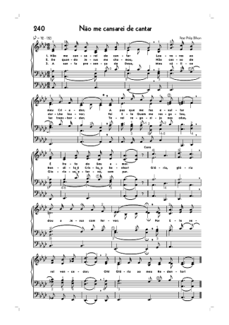 Hinário CCB (240) Não Me Cansarei De Cantar score for Organ