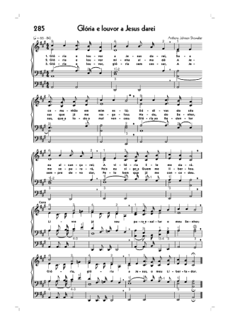 Hinário CCB (285) Glória E Louvor A Jesus Darei score for Organ