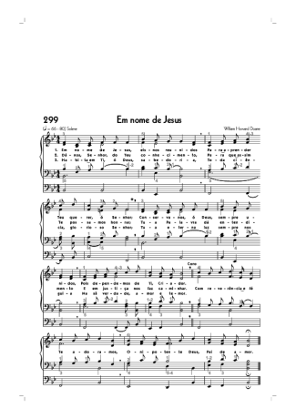 Hinário CCB (299) Em Nome De Jesus score for Organ