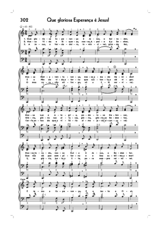 Hinário CCB (302) Que Gloriosa Esperança É Jesus score for Organ
