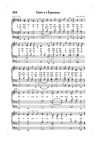 Hinário CCB (304) Cristo É A Esperança score for Organ