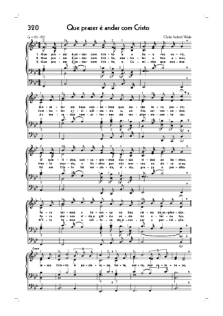 Hinário CCB (320) Que Prazer É Andar Com Cristo score for Organ