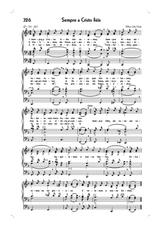 Hinário CCB (326) Sempre A Cristo Fiéis score for Organ