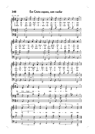 Hinário CCB (348) Em Cristo Espera Sem Vacilar score for Organ