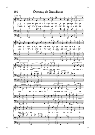 Hinário CCB (359) Ó Irmãos De Deus Diletos score for Organ