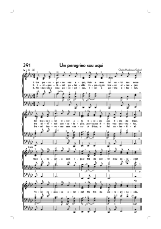 Hinário CCB (391) Um Peregrino Sou Aqui score for Organ