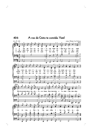 Hinário CCB (406) A Voz De Cristo Te Convida Vem score for Organ