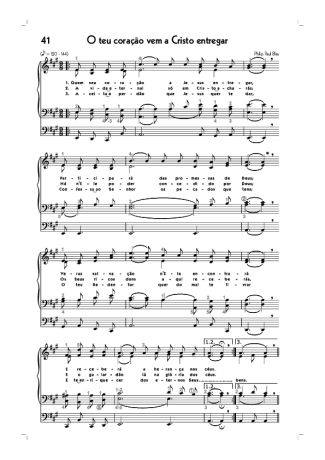 Hinário CCB (41) O Teu Coração Vem A Cristo Entregar score for Organ