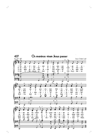 Hinário CCB (437) Os Meninos Viram Jesus Passar score for Organ