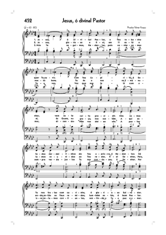 Hinário CCB (452) Jesus Ó Divinal Pastor score for Organ
