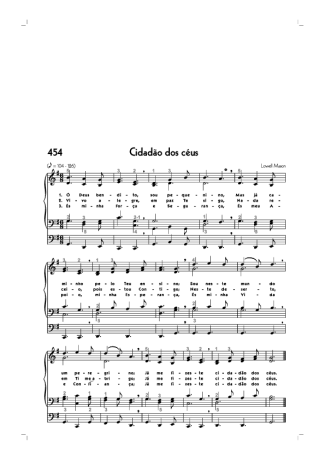 Hinário CCB (454) Cidadão Dos Céus score for Organ