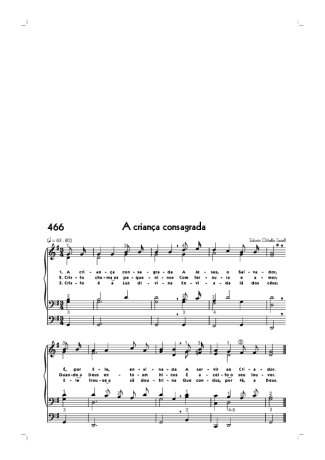 Hinário CCB (466) A Criança Consagrada score for Organ