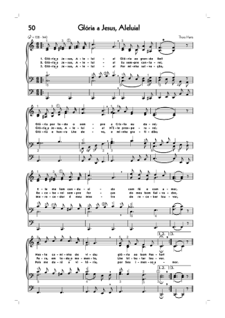 Hinário CCB (50) Glória A Jesus Aleluia score for Organ