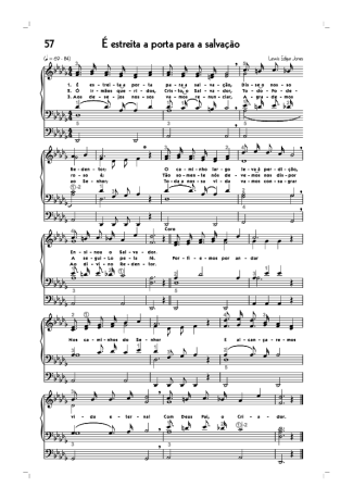 Hinário CCB (57) É Estreita A Porta Para A Salvação score for Organ