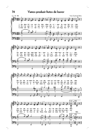 Hinário CCB (74) Vamos Produzir Frutos De Louvor score for Organ