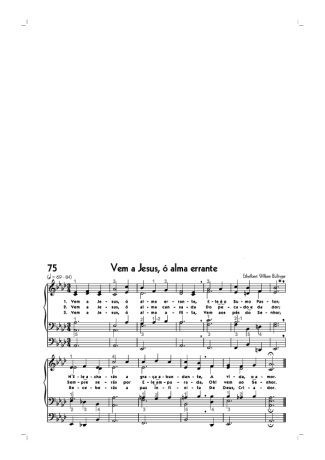 Hinário CCB (75) Vem A Jesus Ó Alma Errante score for Organ