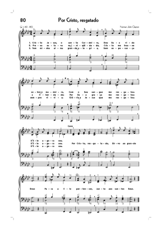 Hinário CCB (80) Por Cristo Resgatado score for Organ