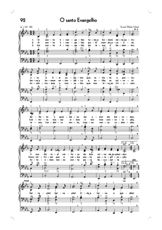 Hinário CCB (92) O Santo Evangelho score for Organ