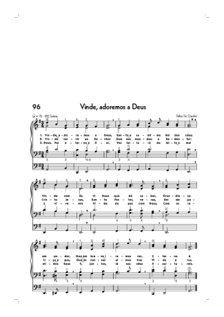Hinário CCB (96) Vinde Adoremos A Deus score for Organ